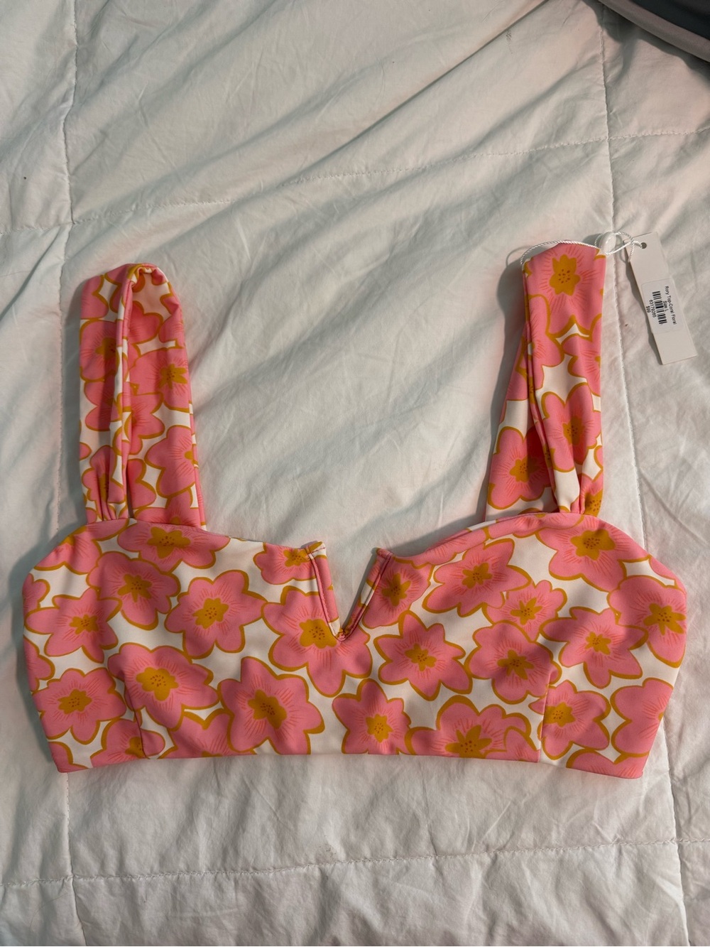 Citrine Swim Rory top in coral floral